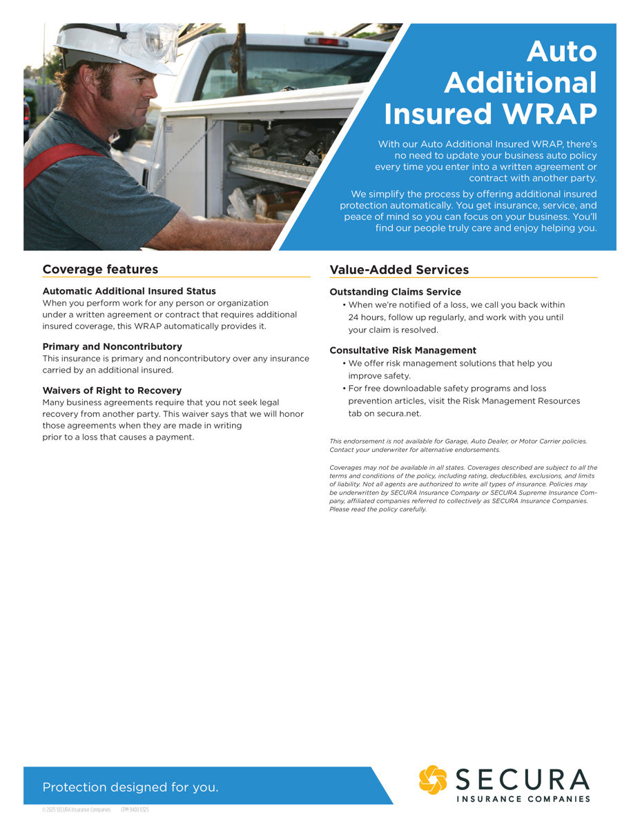 Auto Additional Insured WRAP Sell Sheet
